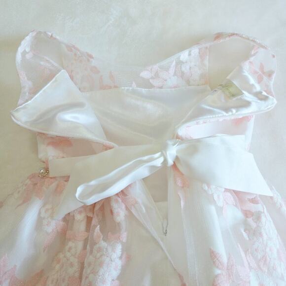 American Princess White Dress Girl Sz 7 Embroidered Florals, Pearls, Flower Girl - Picture 5 of 12